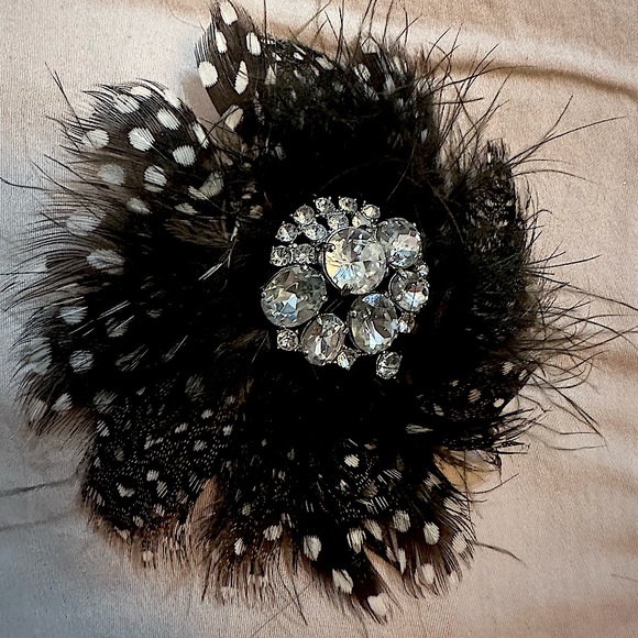 Stella & Dot Black Feather Brooch - Picture 1 of 2